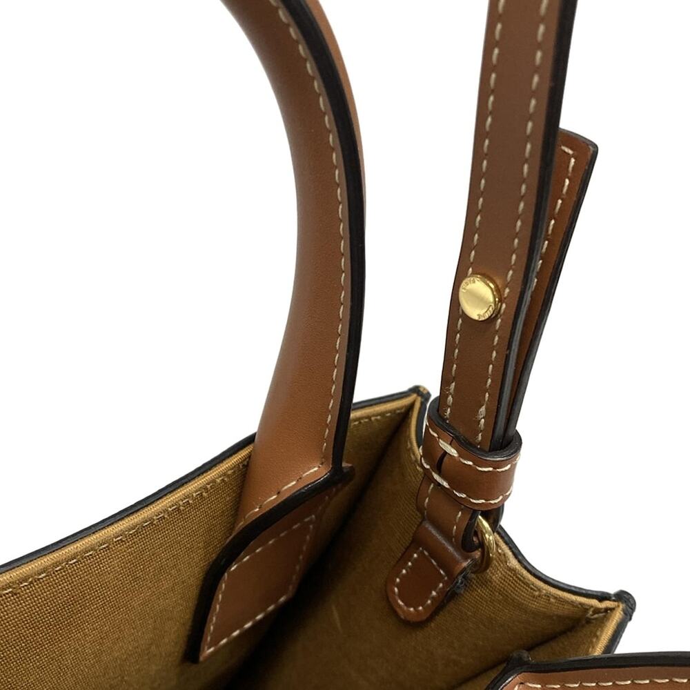 Celine Mini Vertical Cabas Tote Bag 194372BZK.04LU Triomphe Canvas Calf Skin - Picture 11 of 15